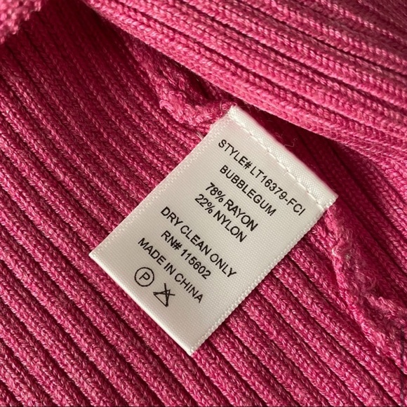 NWT Lulu’s Pink Ribbed Knit Wrapped Waist Crop Top - Picture 7 of 12